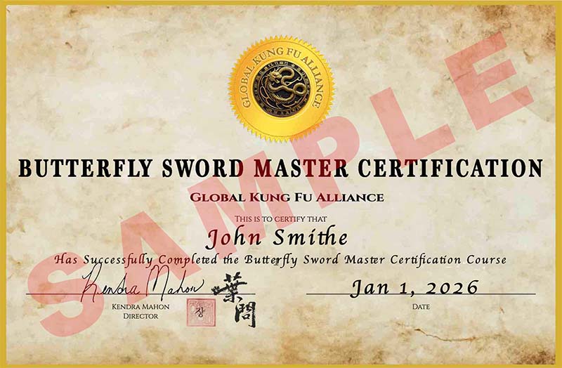 Wing Chun Butterfly Sword Master Certification Sample