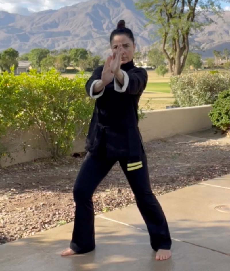 Sifu Kendra Mahon demonstrating Wing Chun footwork