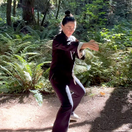 Sifu Kendra demonstrating Biu Jee advanced finger techniques