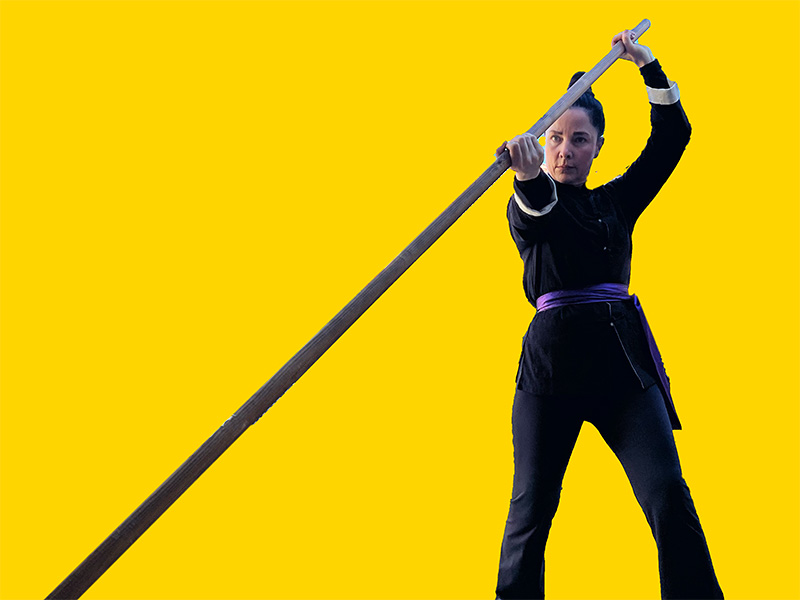 Sifu Kendra Mahon Wing Chun long pole training