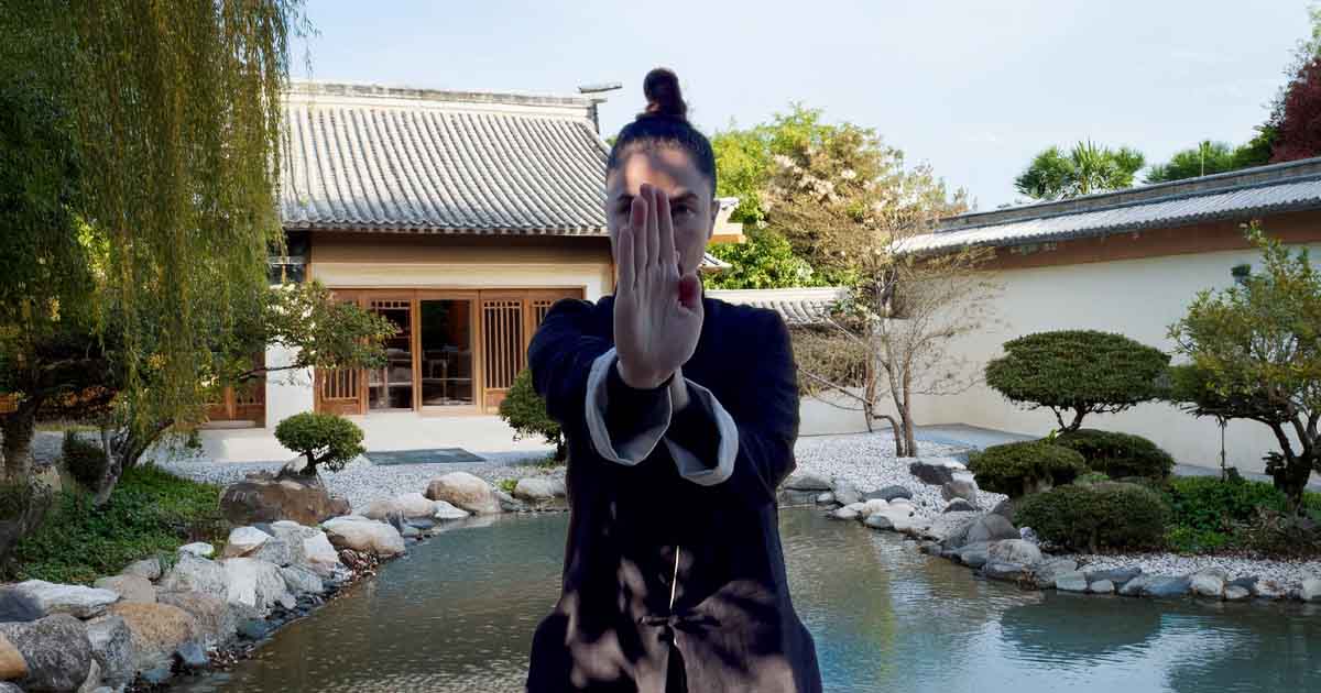 Sifu Kendra Mahon performing Siu Nim Tao form with proper Wing Chun structure