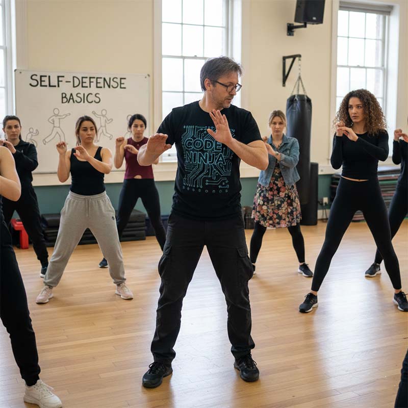 Sifu Kendra Mahon teaching Wing Chun self-defense application to a female student